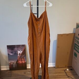 Old Navy Tan Jumpsuit with Button Detail